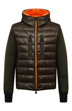 Мужской комбинированная толстовка MONCLER GRENOBLE зеленого цвета, арт. 9B000-06-C9043 | Фото 1 (Рукава: Длинные; Длина (для топов): Стандартные; Материал подклада: Синтетический материал; Материал утеплителя: Пух и перо; Материал сплава: Проставлено; Материал внешний: Синтетический материал; Драгоценные камни: Проставлено; Стили: Кэжуэл; Мужское Кросс-КТ: Толстовка-одежда)