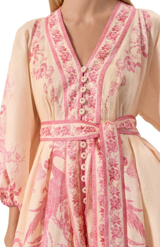 Льняное платье Zimmermann 3500DSS252 Кремовый  3500DSS252 Фото 5