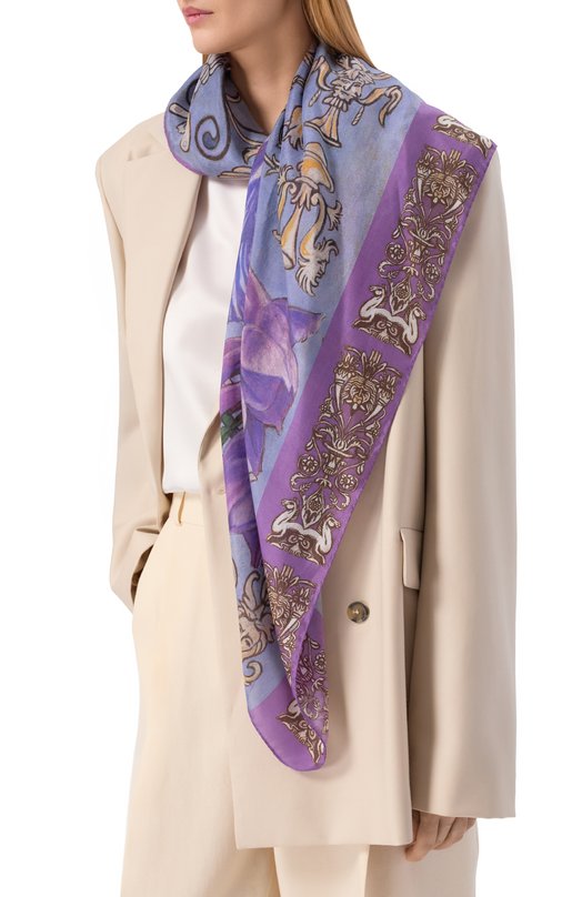 Шелковый платок Ренессанс Gourji 91166637/6255172 Сиреневый  91166637/6255172 Фото 2