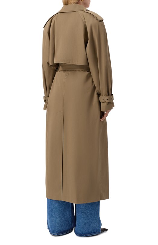 Хлопковый тренч Saint Laurent 824700/YZ9BJ Бежевый  824700/YZ9BJ Фото 4