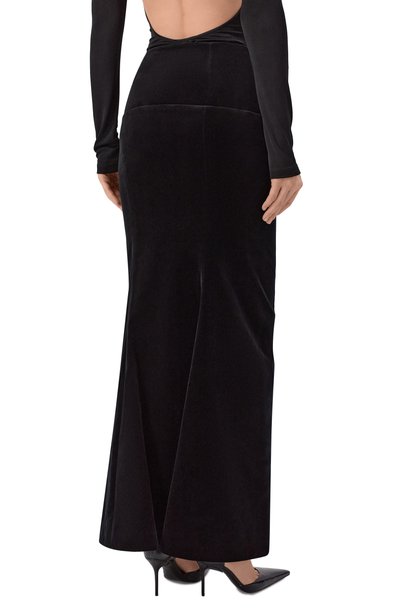 Бархатная юбка ALAIA черного цвета по цене 446500 руб., арт. AA9J2686W225D, фото 4 Бархатная юбка ALAIA, арт. AA9J2686W225D, фото 4