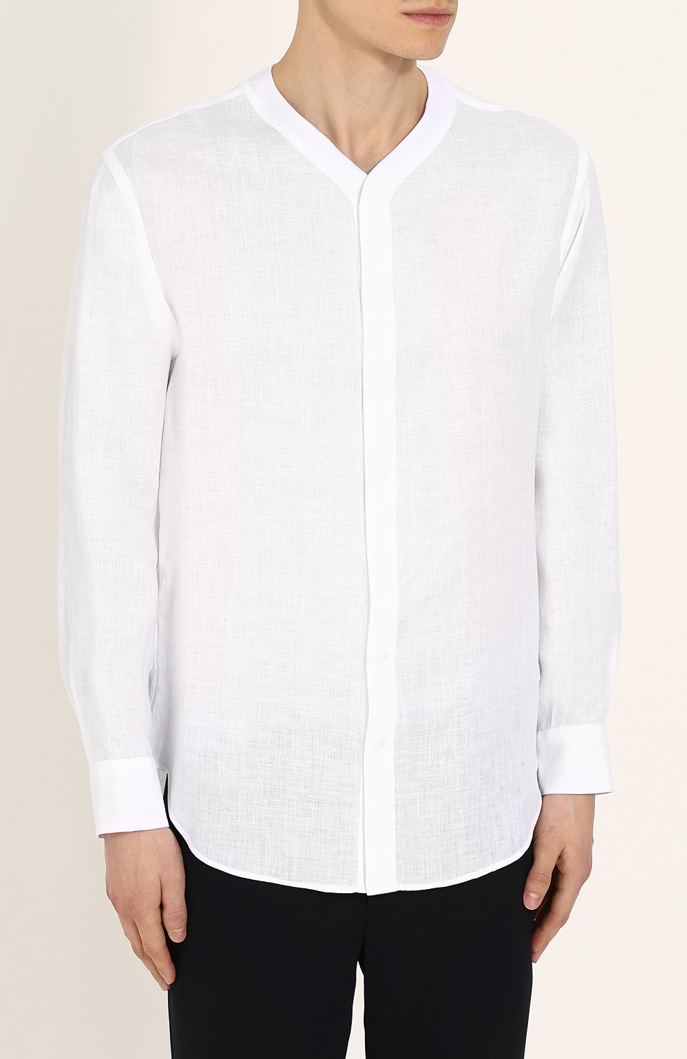 Льняная однотонная рубашка GIORGIO ARMANI, арт. WSC5XT/WS16C, фото 3