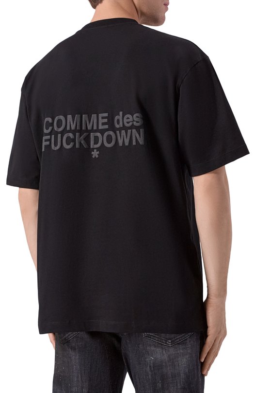 Хлопковая футболка Comme des Fuckdown CFABM01733 Чёрный  CFABM01733 Фото 4