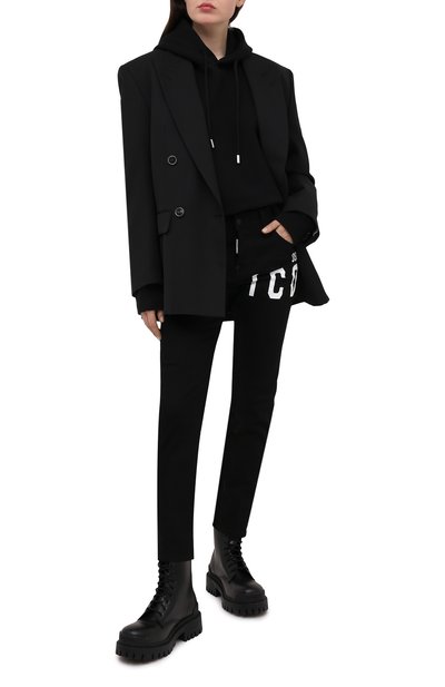 Хлопковое худи DSQUARED2 черного цвета по цене 49950 руб., арт. S80GU0032/S25042, фото 2 Хлопковое худи DSQUARED2, арт. S80GU0032/S25042, фото 2