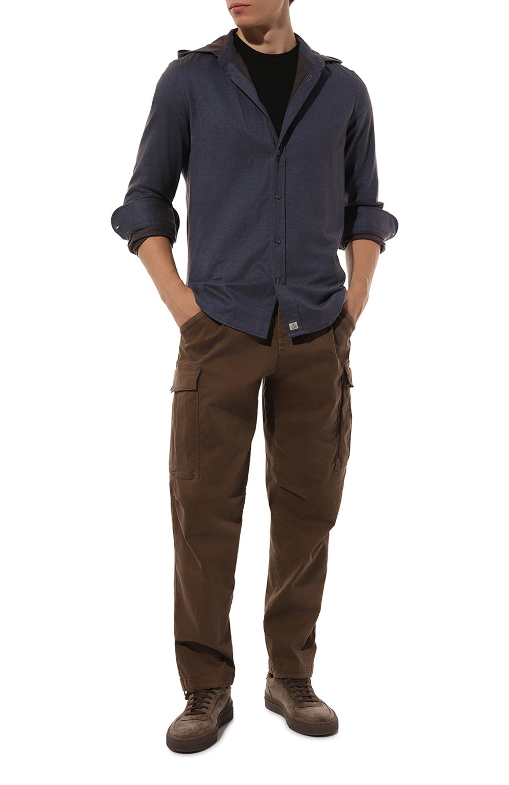 Хлопковые брюки-карго WHITE SAND коричневого цвета по цене 24350 руб., арт. 24WSU69 5, фото 2 Хлопковые брюки-карго WHITE SAND, арт. 24WSU69 5, фото 2