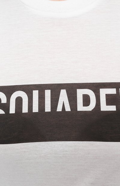 Хлопковая футболка DSQUARED2 белого цвета по цене 22650 руб., арт. S75GD0153/S23848, фото 5 Хлопковая футболка DSQUARED2, арт. S75GD0153/S23848, фото 5