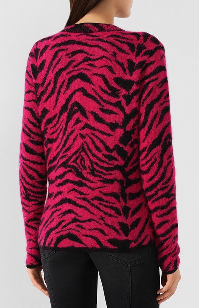 Шерстяной пуловер SAINT LAURENT фуксия цвета по цене 114000 руб., арт. 585048/YAHE2, фото 4 Шерстяной пуловер SAINT LAURENT, арт. 585048/YAHE2, фото 4
