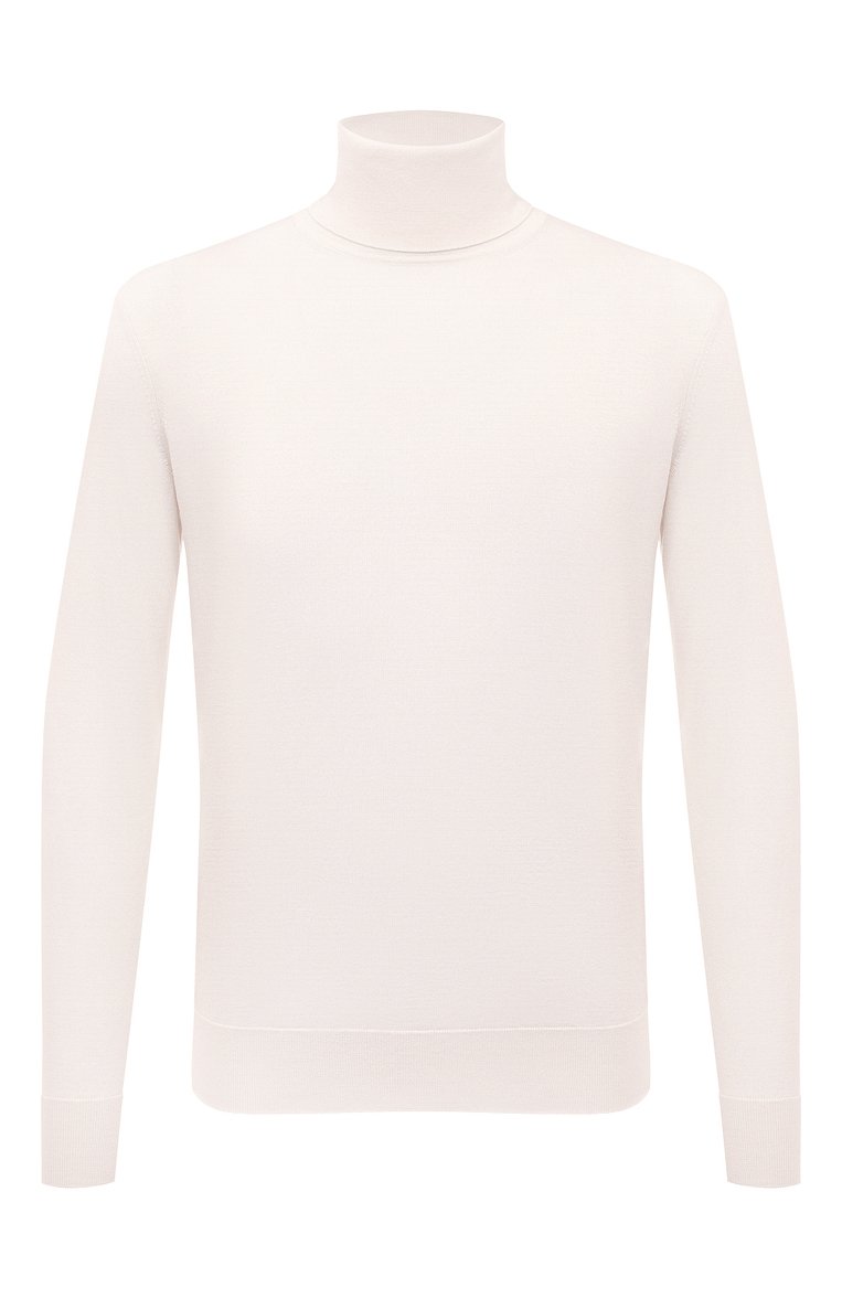 Мужской водолазка из кашемира и шелка ZEGNA белого цвета, арт. UCJ00A6/120 | Фото 1 (Материал внешний: Шелк, Кашемир, Шерсть; Длина (для топов): Стандартные; Рукава: Длинные; Мужское Кросс-КТ: Водолазка-одежда; Принт: Без принта; Стили: Кэжуэл)