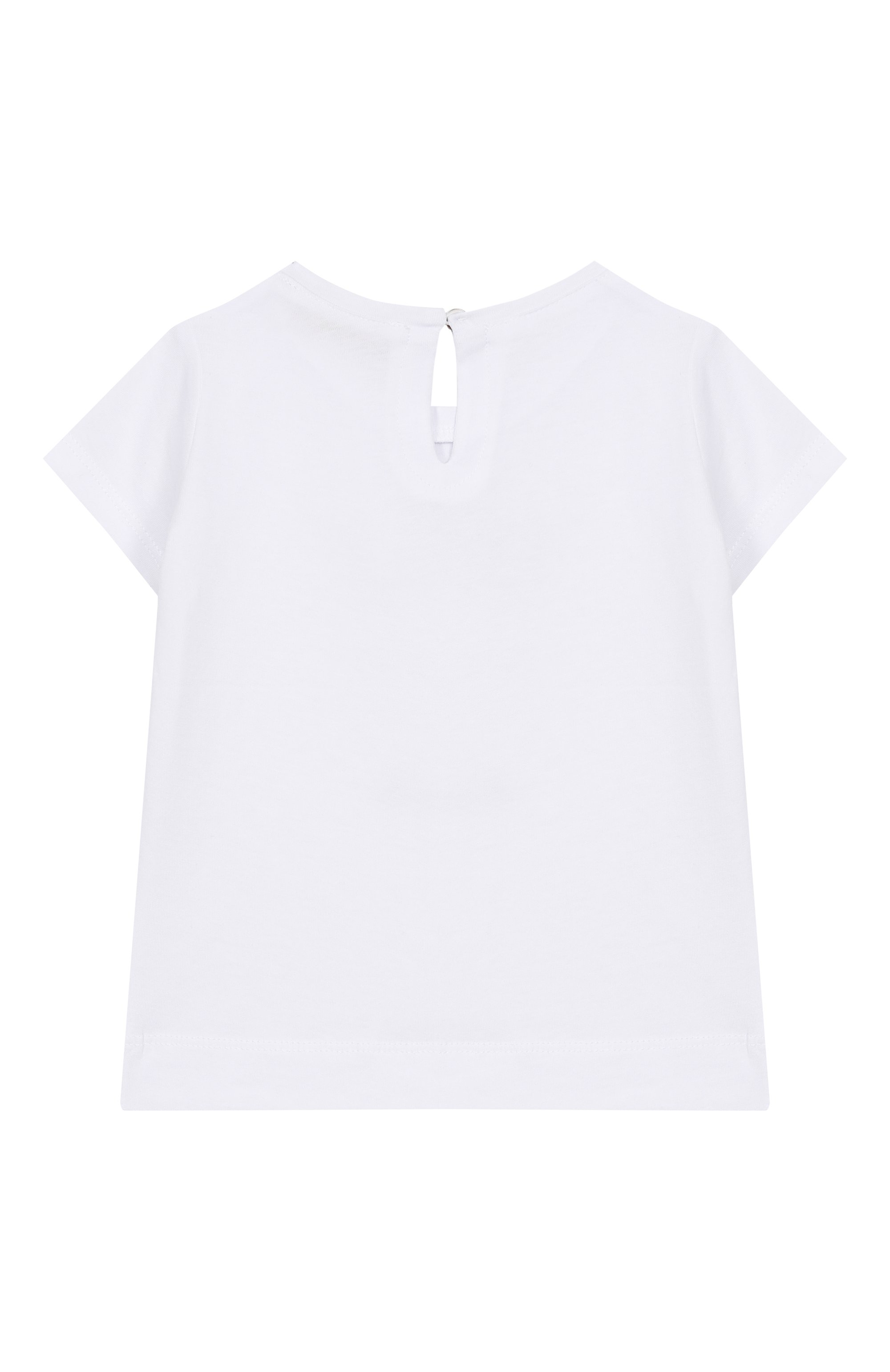 Хлопковая футболка MONNALISA белого цвета по цене 8660 руб., арт. 39E608, фото 2 Хлопковая футболка MONNALISA, арт. 39E608, фото 2