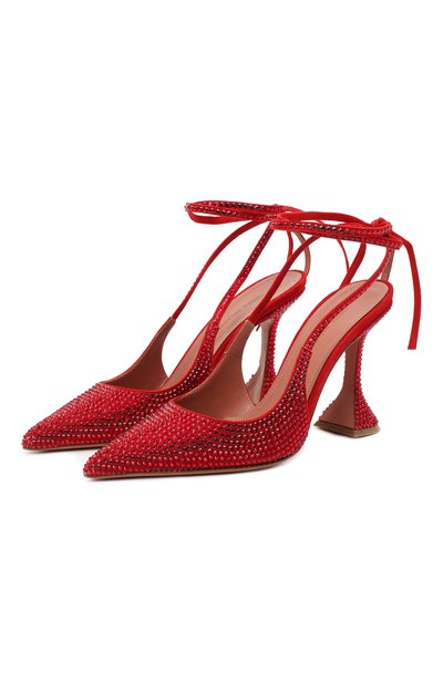 Кожаные туфли karma crystal AMINA MUADDI, арт. KARMACRYSPUM/SUEDE/RED SIAM, фото 1
