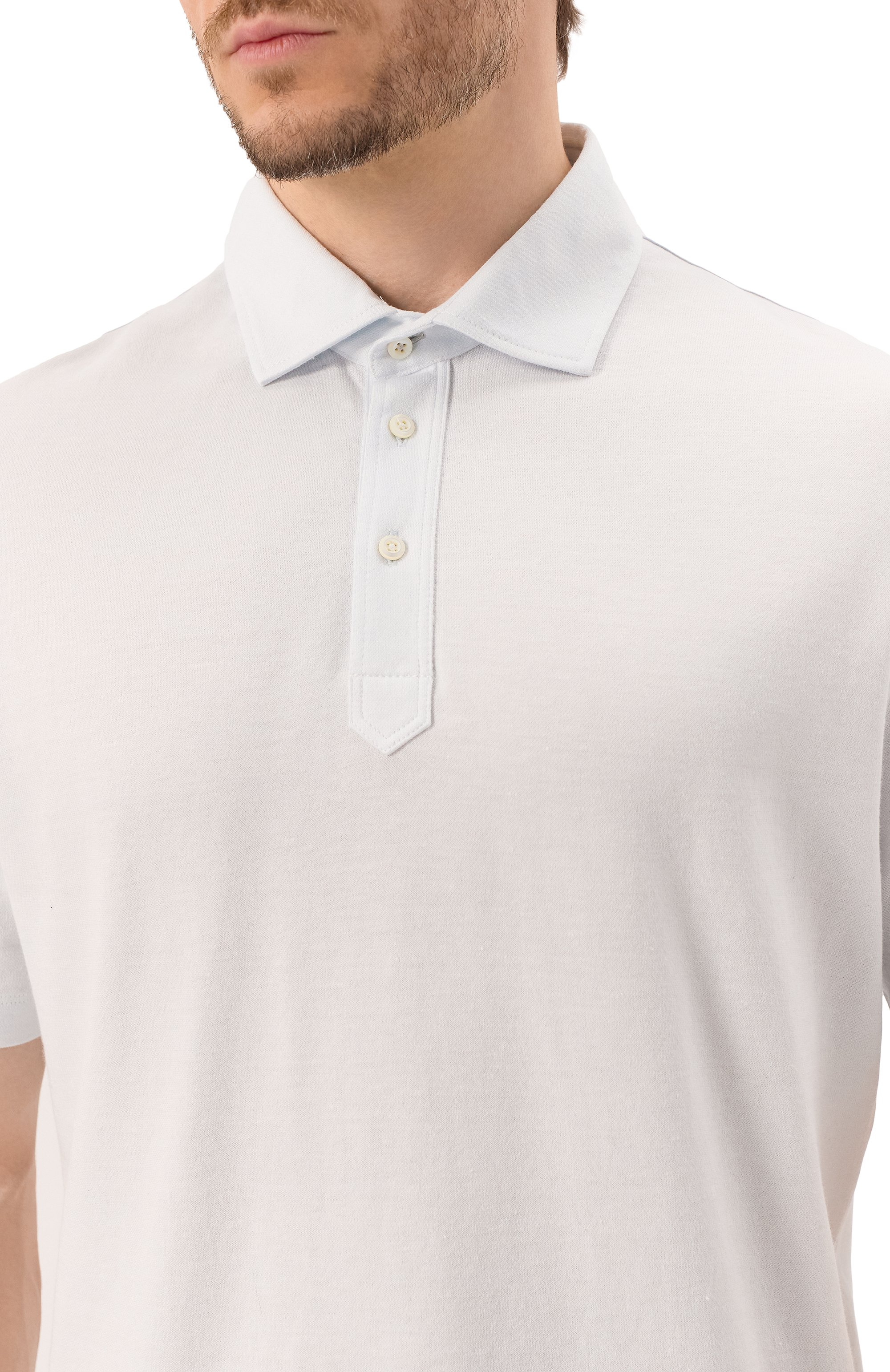 Поло из хлопка и льна BRUNELLO CUCINELLI, арт. MW8623936, фото 5