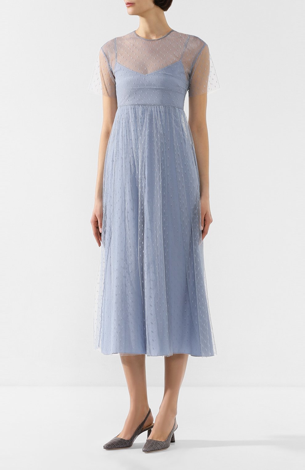 Платье REDVALENTINO голубого цвета по цене 99900 руб., арт. TR3VAK35/1GK, фото 3 Платье REDVALENTINO, арт. TR3VAK35/1GK, фото 3