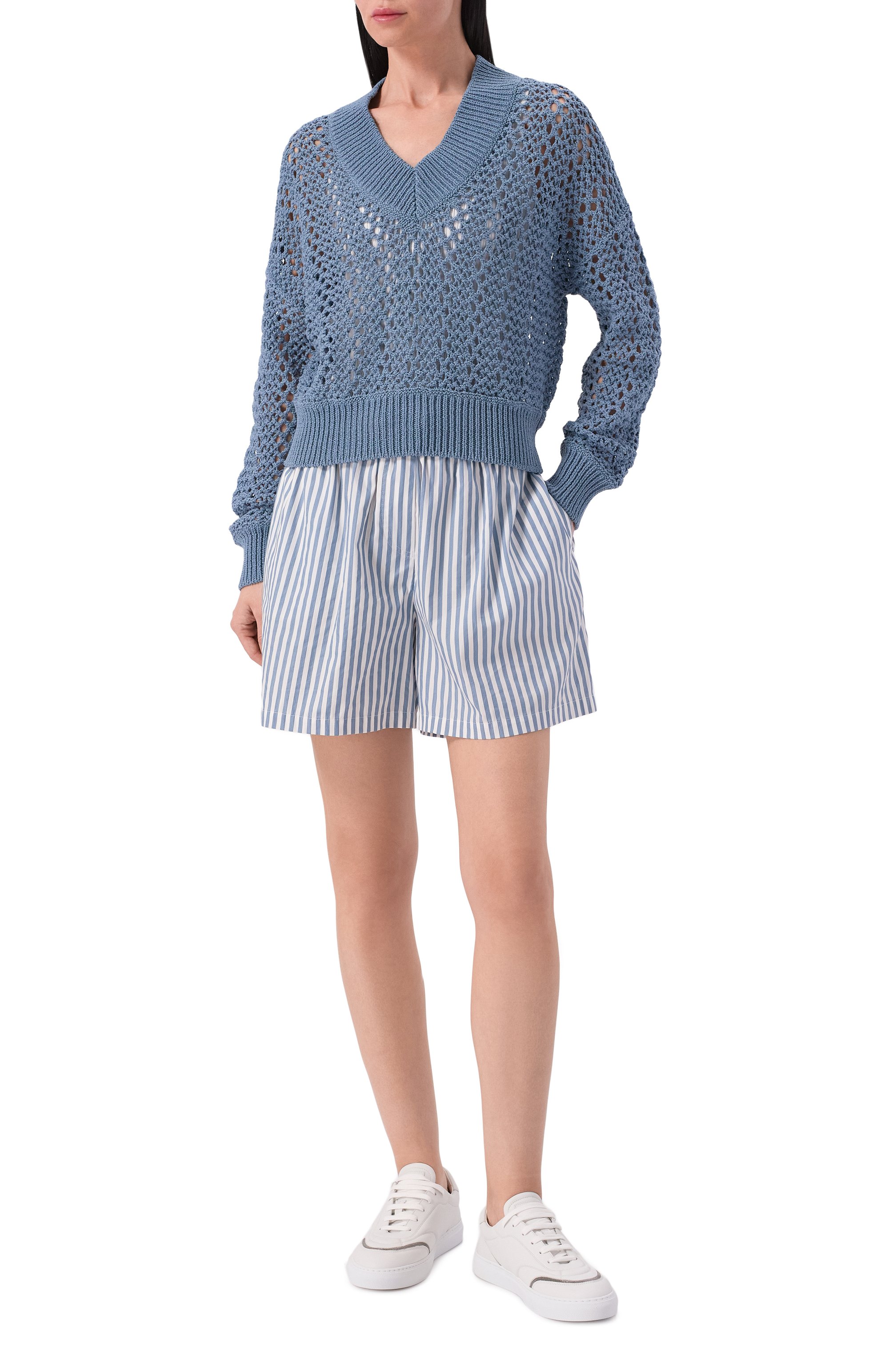 Шорты из хлопка и шелка BRUNELLO CUCINELLI, арт. MH775B1381, фото 2