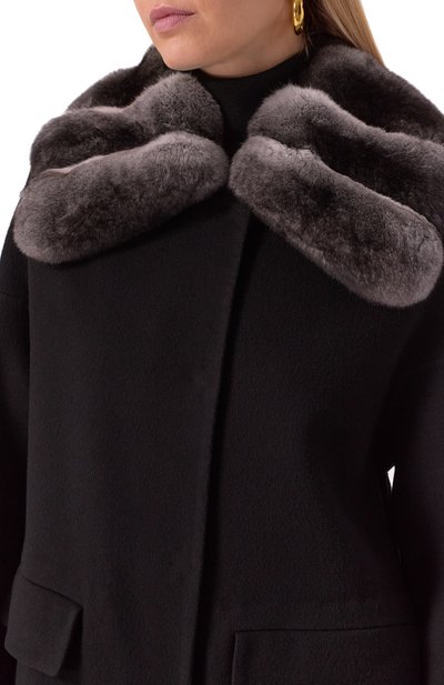Пальто из шерсти и кашемира с отделкой из шиншиллы MVST, арт. FTBPL-X0650-3SB-CH/LP1432, фото 5