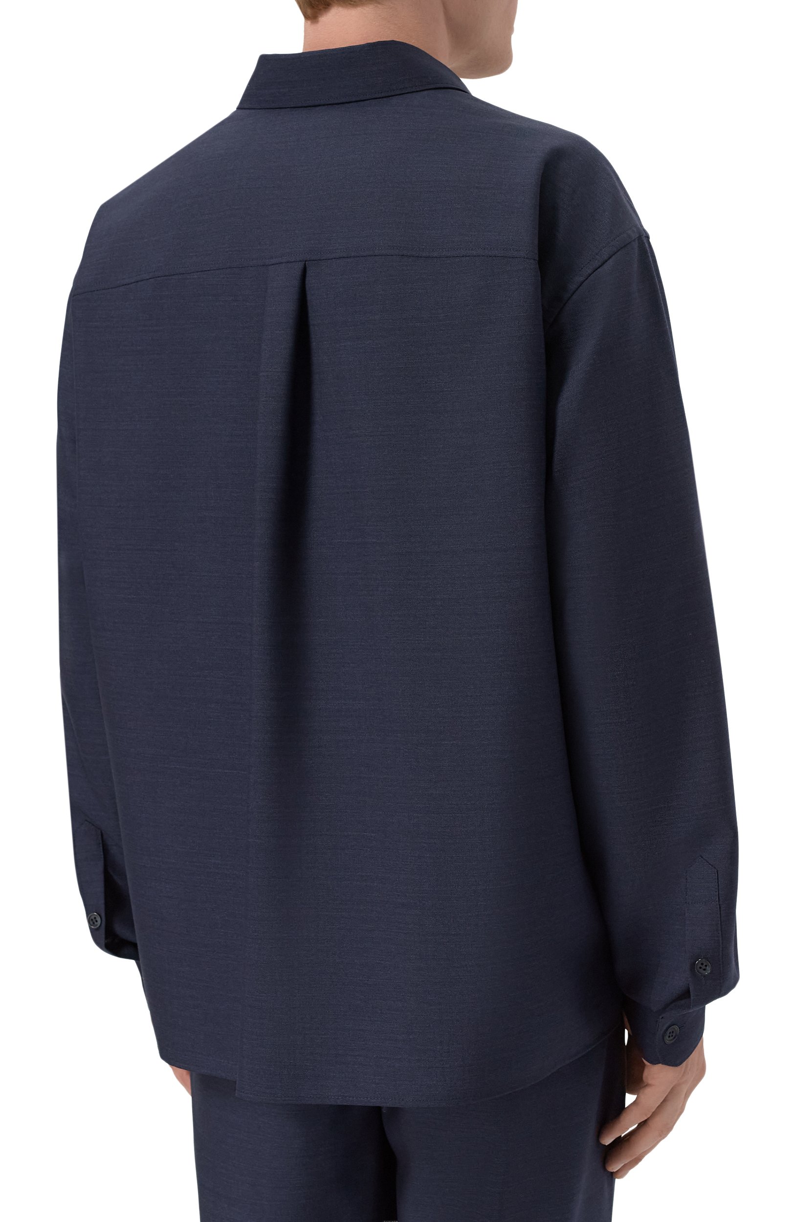 Шерстяная рубашка DOLCE & GABBANA темно-синего цвета по цене 125500 руб., арт. G5PE5T/HU2CT, фото 4 Шерстяная рубашка DOLCE & GABBANA, арт. G5PE5T/HU2CT, фото 4