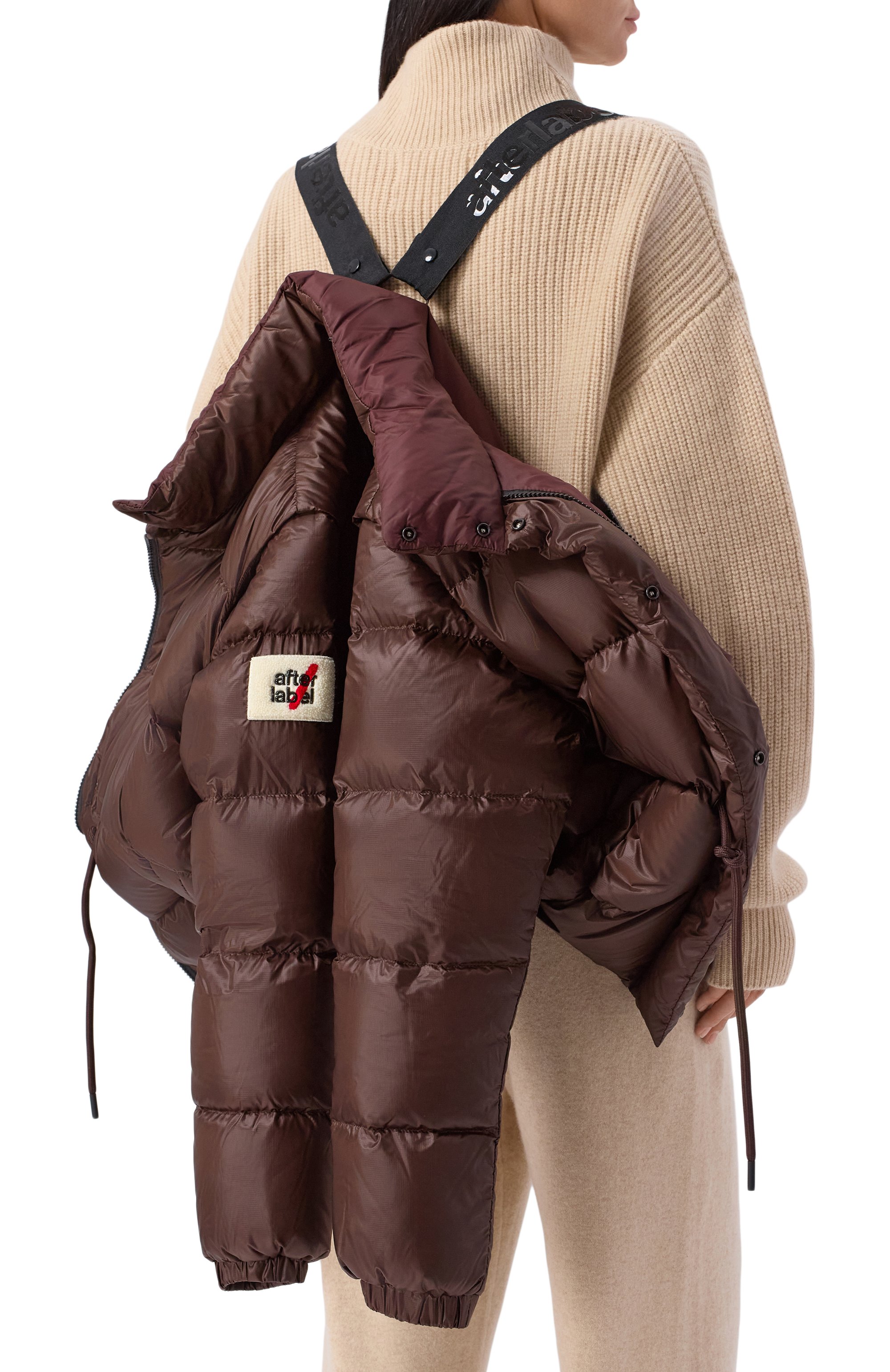 Пуховик AFTER LABEL коричневого цвета по цене 69950 руб., арт. MAGADAN/N051, фото 7 Пуховик AFTER LABEL, арт. MAGADAN/N051, фото 7
