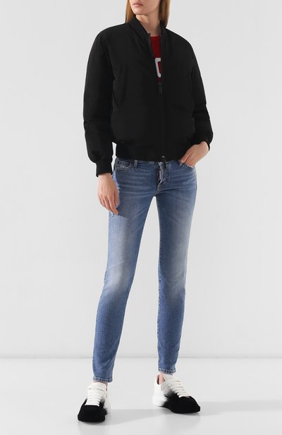 Пуховый бомбер DSQUARED2 черного цвета по цене 52050 руб., арт. S75AM0686/S52109, фото 2 Пуховый бомбер DSQUARED2, арт. S75AM0686/S52109, фото 2