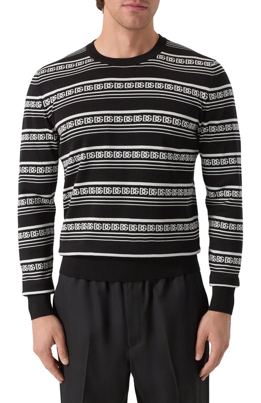 Шелковый джемпер Dolce & Gabbana GXX02T/JBSN4 Чёрно-белый  GXX02T/JBSN4 Фото 3