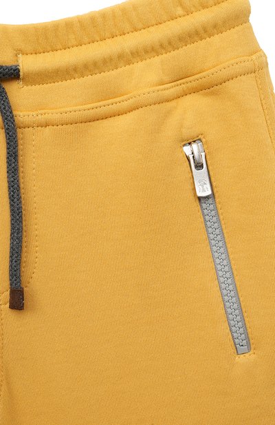 Хлопковые шорты BRUNELLO CUCINELLI желтого цвета по цене 33500 руб., арт. B0T35E392C, фото 3 Хлопковые шорты BRUNELLO CUCINELLI, арт. B0T35E392C, фото 3