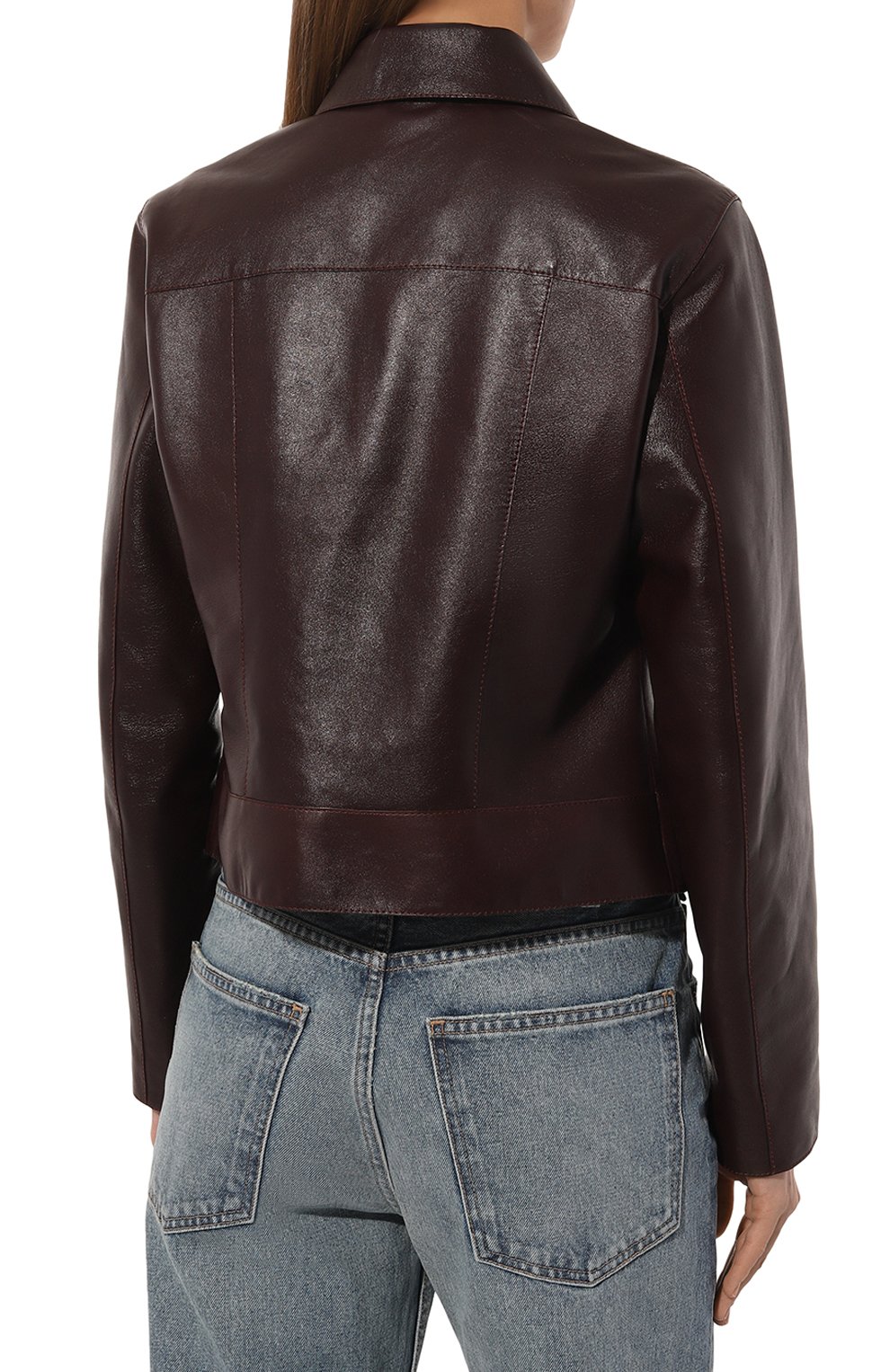 Кожаная куртка MASLOV бордового цвета по цене 138600 руб., арт. MB43, фото 4 Кожаная куртка MASLOV, арт. MB43, фото 4