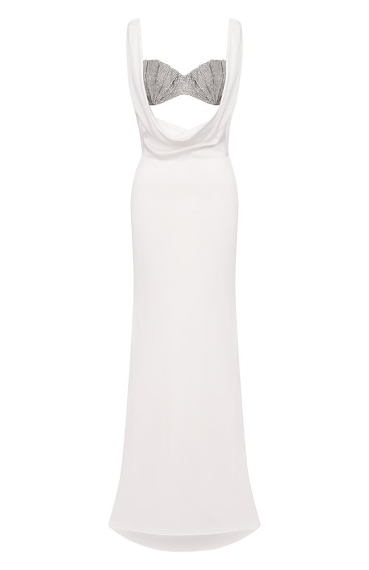 Платье с отделкой стразами Giuseppe di Morabito 06PSDR519YC 16314 Белый 06PSDR519YC 16314