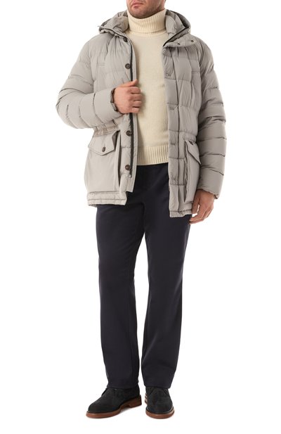 Пуховик KITON светло-серого цвета по цене 851500 руб., арт. UW1961V0457F04_62-68, фото 2 Пуховик KITON, арт. UW1961V0457F04_62-68, фото 2