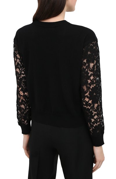 Пуловер из кашемира и хлопка DOLCE & GABBANA черного цвета по цене 128000 руб., арт. FX960T/JAM70, фото 4 Пуловер из кашемира и хлопка DOLCE & GABBANA, арт. FX960T/JAM70, фото 4