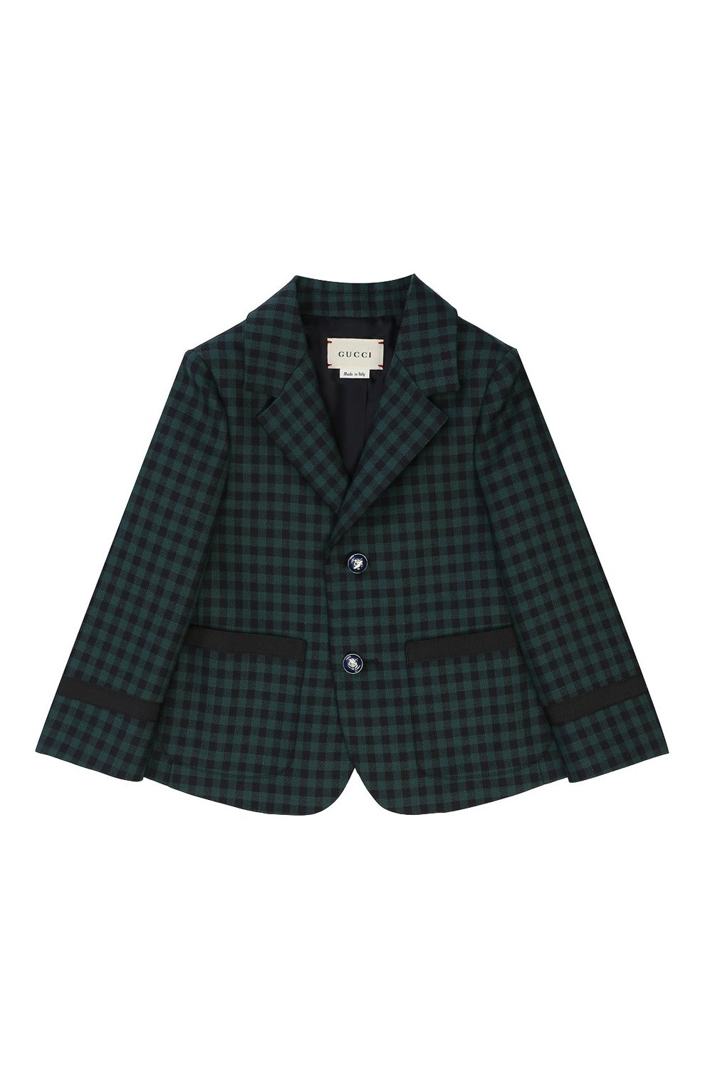 Шерстяной пиджак клетку с декоративными пуговицами GUCCI, арт. 475400/XBB70, фото 1