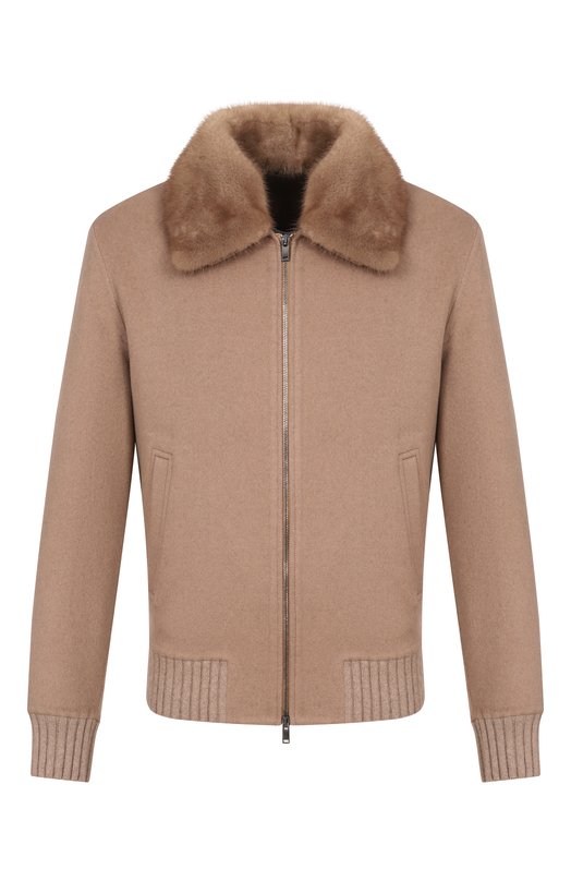 Кашемировый бомбер с отделкой из норки MVST FTECK-ES4255-2V/LC1640 Бежевый FTECK-ES4255-2V/LC1640