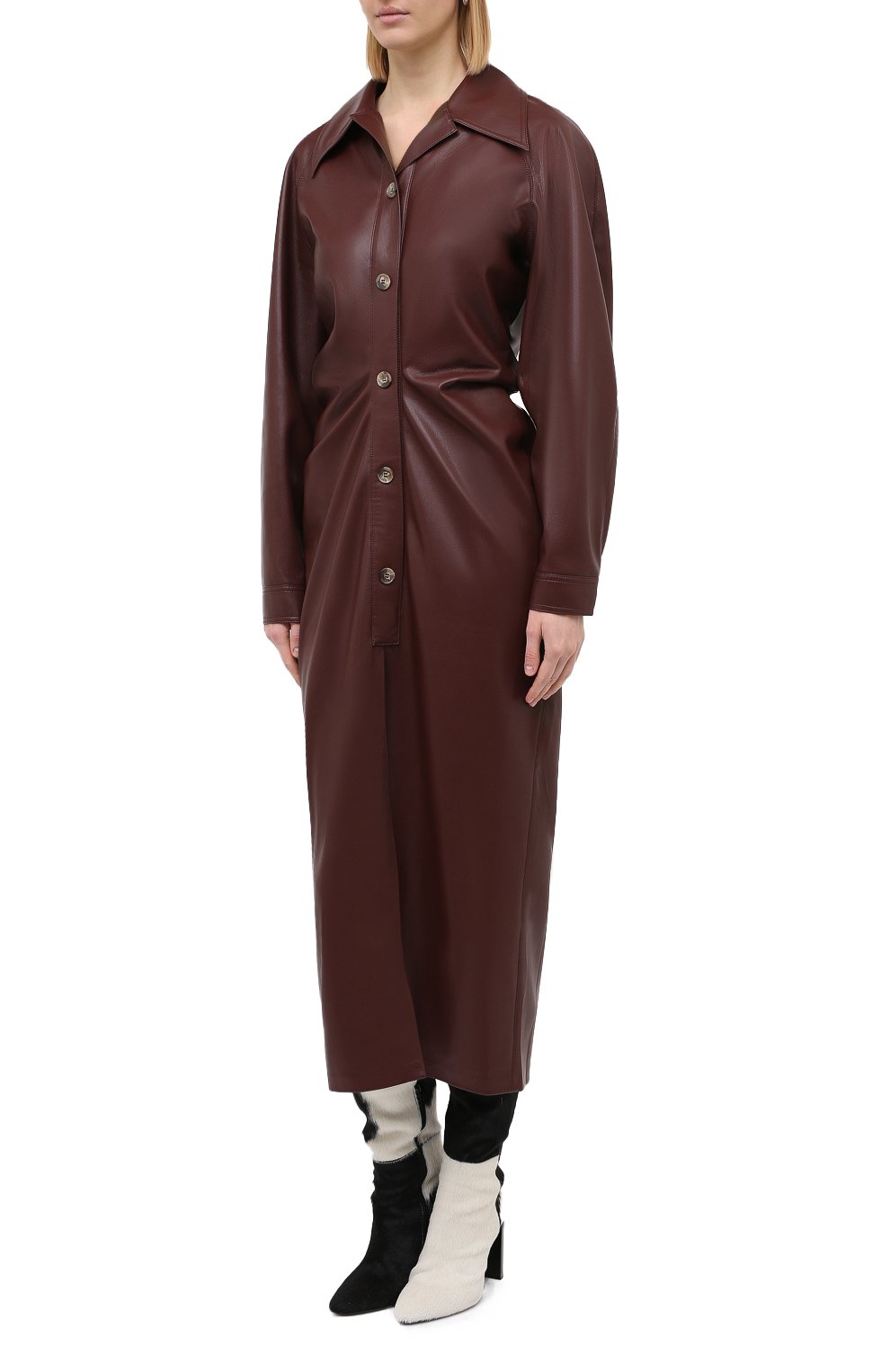 Платье NANUSHKA, арт. SAMI_PLUM CHUTNEY_VEGAN LEATHER, фото 3