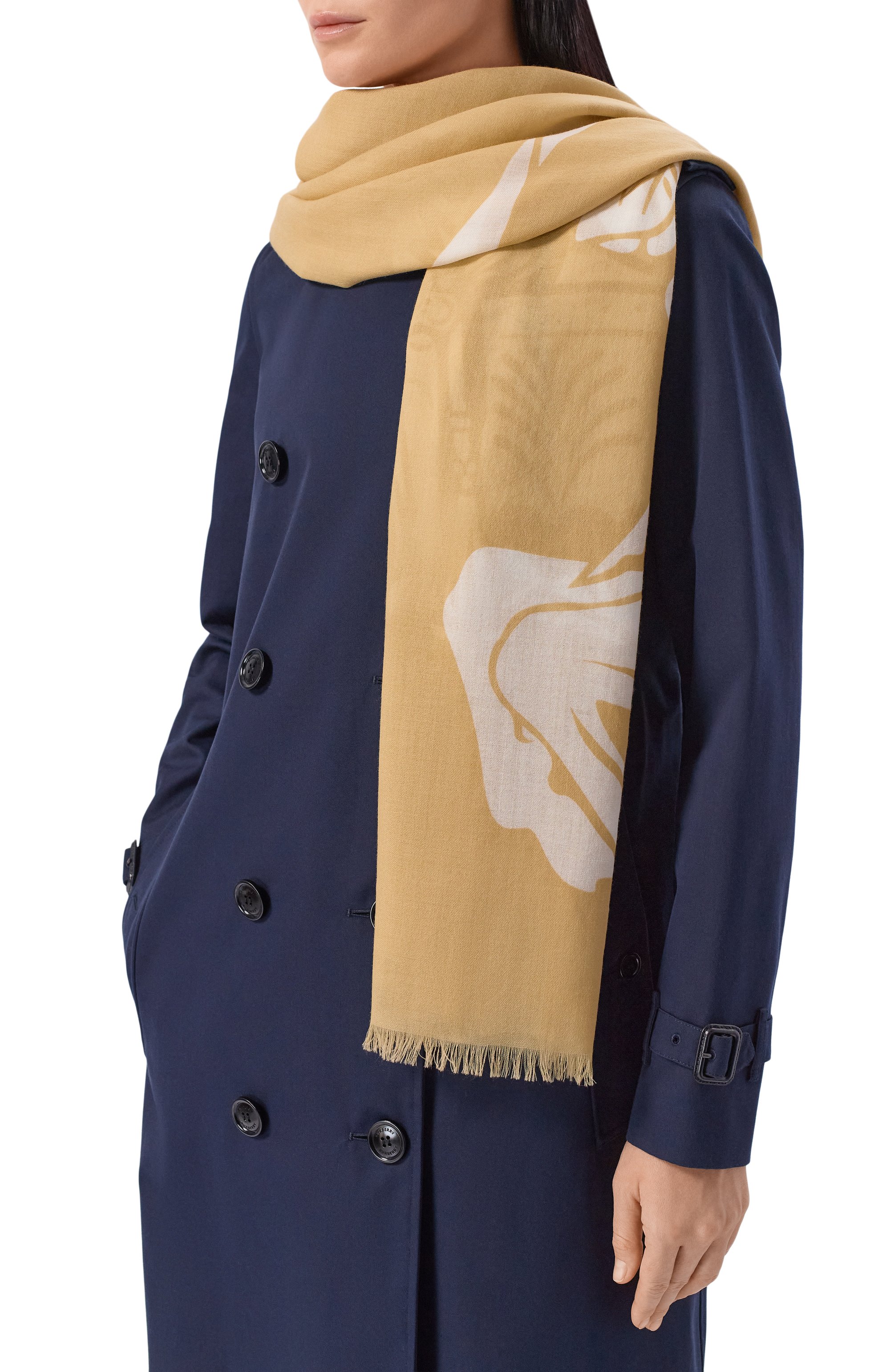 Шерстяной палантин BURBERRY, арт. 8103282, фото 2