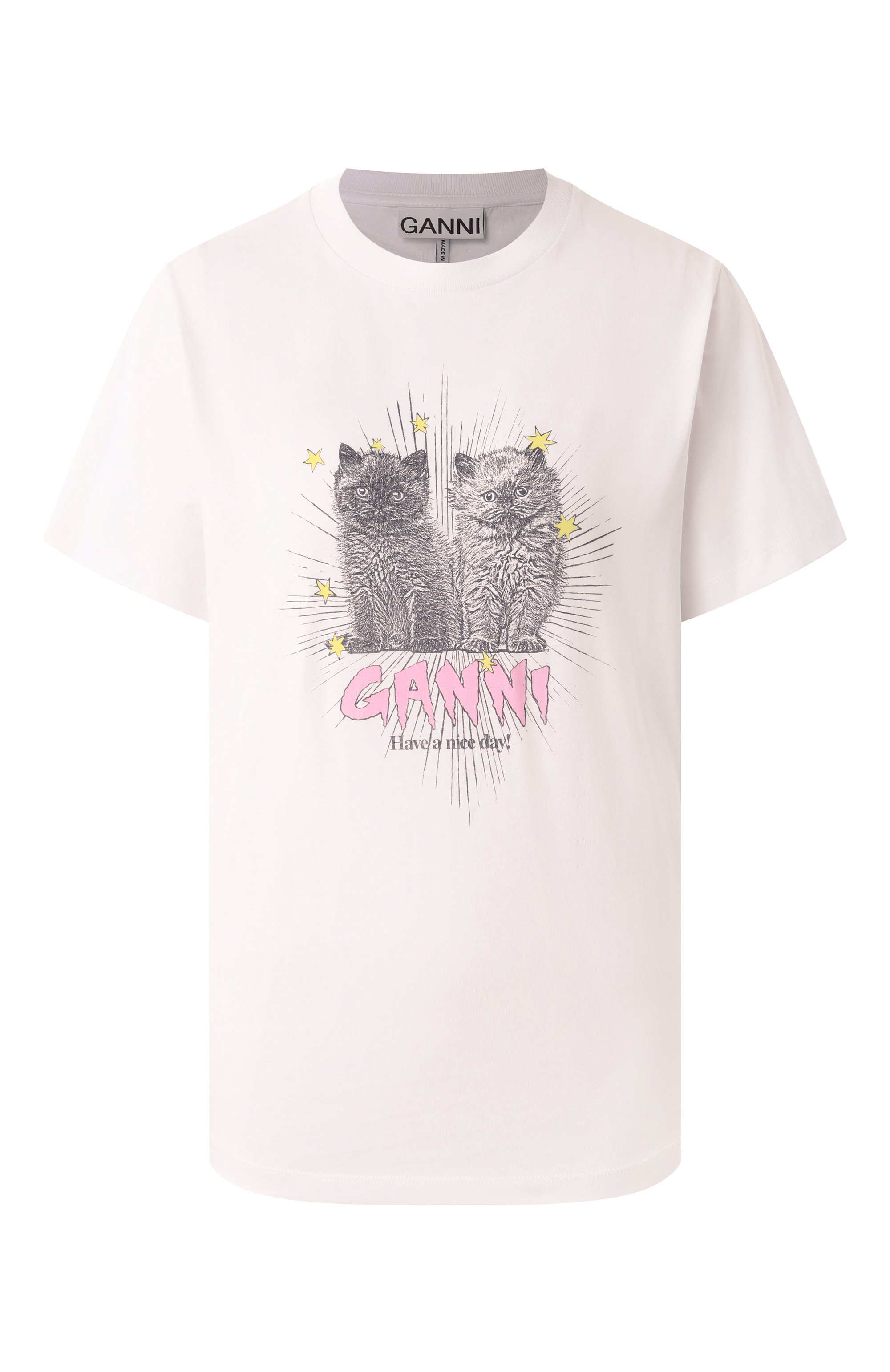 Хлопковая футболка GANNI, арт. T4060, фото 1