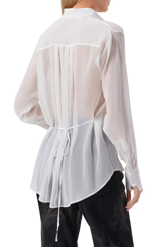 Блузка из хлопка и шелка Isabel Benenato DW81S26 Белый  DW81S26 Фото 4