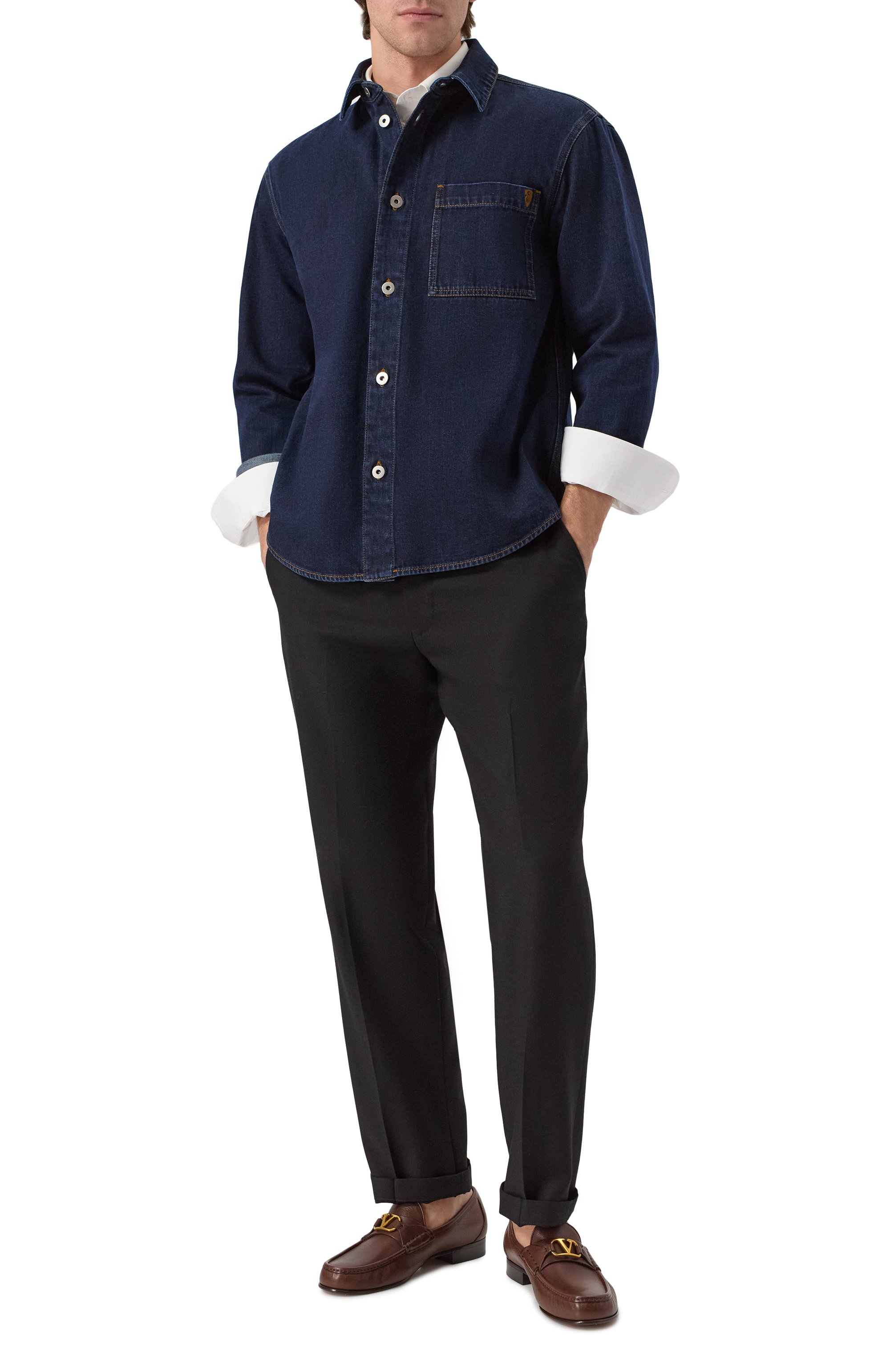 Кожаные лоферы vlogo signature VALENTINO, арт. 6Y2S0J68/MIL, фото 2