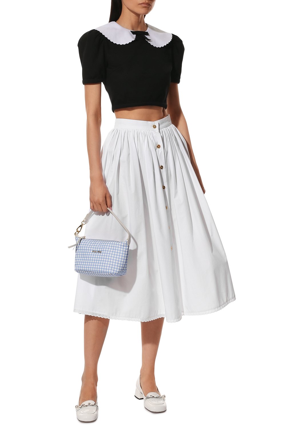 Хлопковая юбка MIU MIU, арт. MG1750-10ME-F0009, фото 2