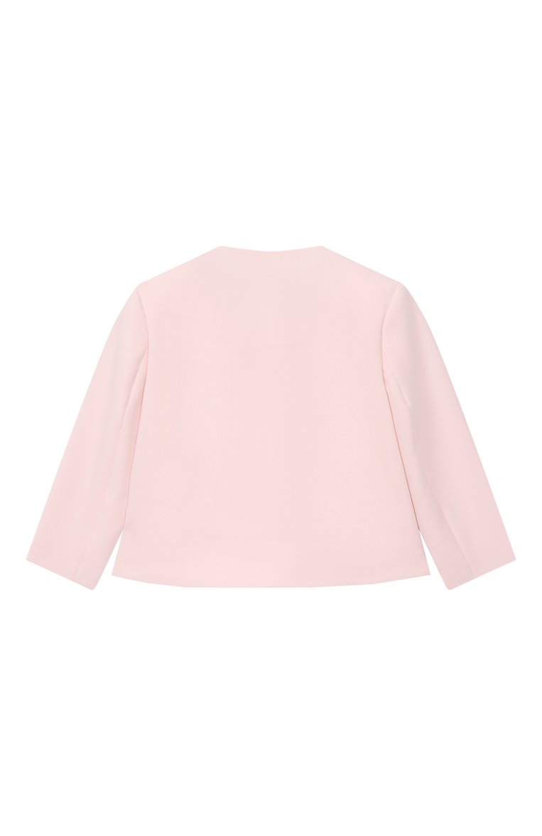 Детский жакет ELIE SAAB JUNIOR светло-розового цвета, арт. EFGC010 TS0802 | Фото 2 (Рукава: Длинные; Материал внешний: Синтетический материал; Девочки Кросс-КТ: Жакет-одежда; Автоматизация ТО: Проставлено; Автоматизация состава: Проставлено; Ростовка одежда: 13 - 15 лет | 158 см, 6 лет | 116 см, 8 лет | 128 см, 10 - 11 лет | 140 - 146см, 12 лет | 152 см)