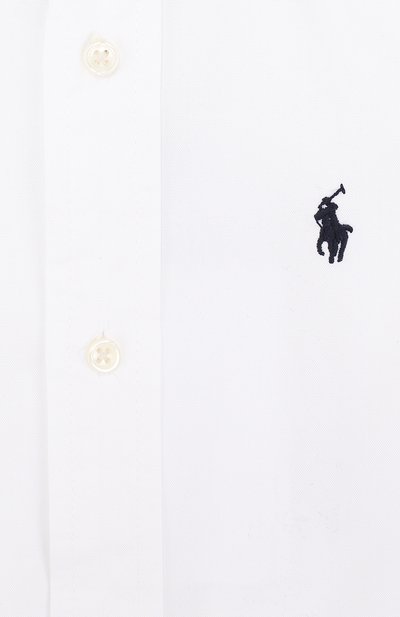 Хлопковая рубашка в полоску с воротником button down RALPH LAUREN белого цвета по цене 8195 руб., арт. 321600259, фото 3 Хлопковая рубашка в полоску с воротником button down RALPH LAUREN, арт. 321600259, фото 3