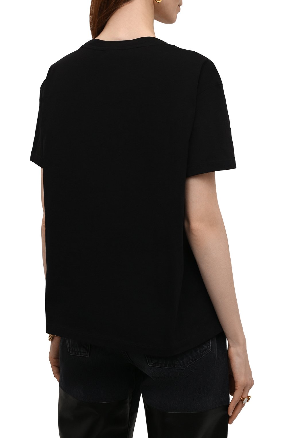 Хлопковая футболка EMPORIO ARMANI черного цвета по цене 12200 руб., арт. 3L2T7E/2J53Z, фото 4 Хлопковая футболка EMPORIO ARMANI, арт. 3L2T7E/2J53Z, фото 4