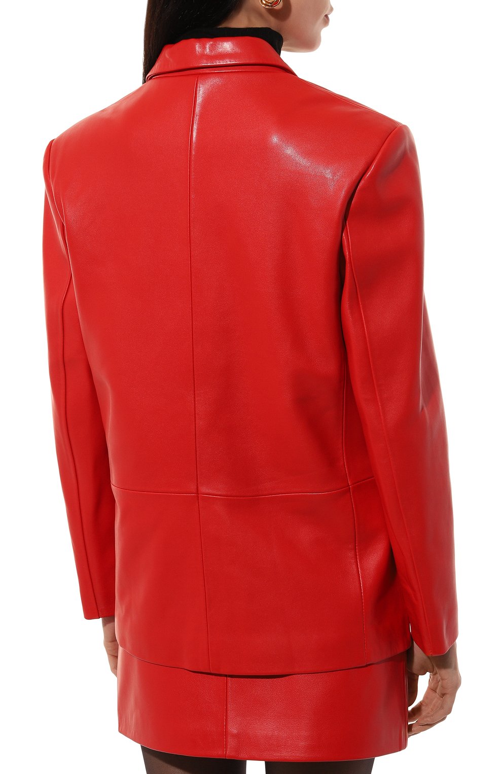 Кожаный жакет LESYANEBO красного цвета по цене 138000 руб., арт. LN09H-0201_OZ, фото 4 Кожаный жакет LESYANEBO, арт. LN09H-0201_OZ, фото 4