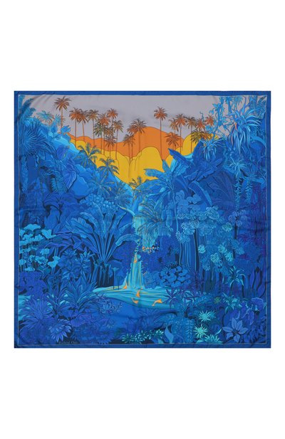 Шелковый платок carribean RADICAL CHIC синего цвета по цене 19760 руб., арт. 660791.07.02, фото 5 Шелковый платок carribean RADICAL CHIC, арт. 660791.07.02, фото 5