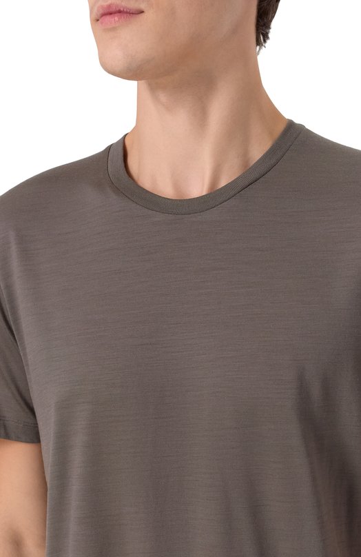 Шерстяная футболка Herno JG00036UR/52068 Коричневый  JG00036UR/52068 Фото 5
