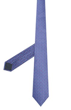 Мужской комплект из галстука и платка LANVIN синего цвета, арт. 4212/TIE SET | Фото 2 (Материал: Текстиль, Шелк; Материал сплава: Проставлено, Проверено; Нос: Не проставлено; Статус проверки: Проверено, Проверена категория)