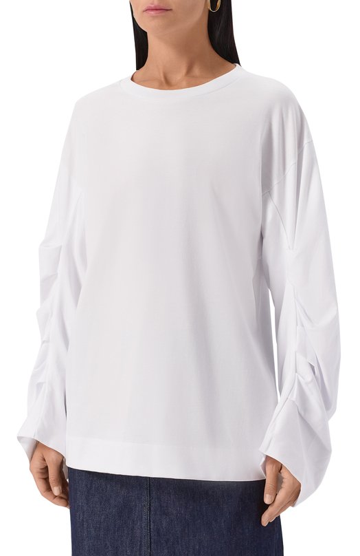 Хлопковый лонгслив Dries Van Noten 011110-2603-001 Белый  011110-2603-001 Фото 3