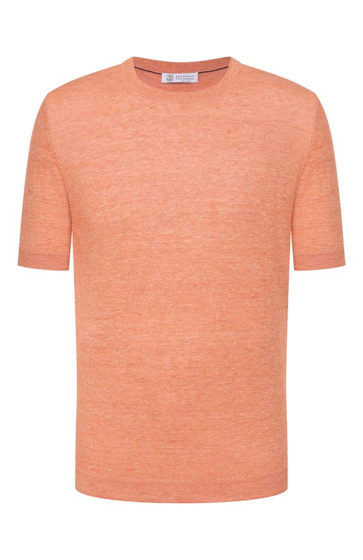 Футболка изо льна и хлопка Brunello Cucinelli M2L00340 Розовый M2L00340