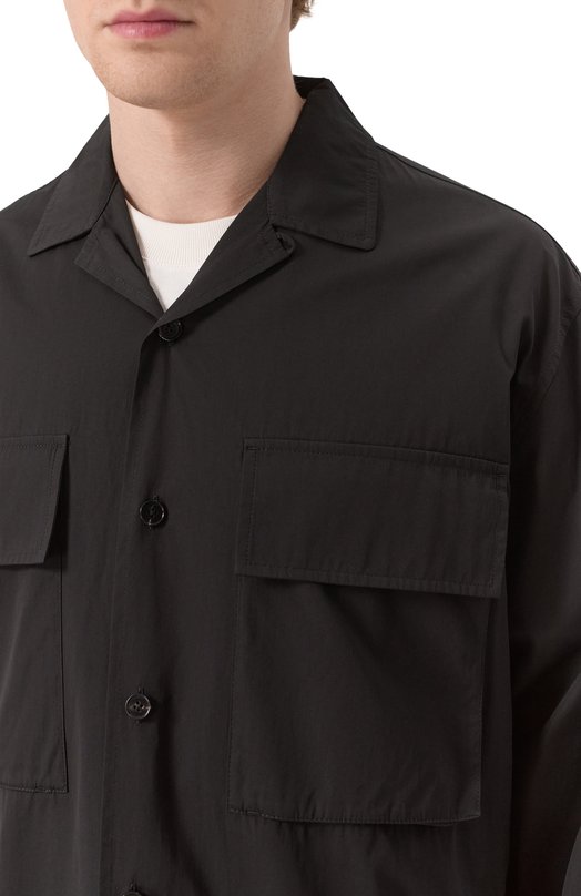 Хлопковая рубашка Jil Sander J47DL0167-J45292 Чёрный  J47DL0167-J45292 Фото 5