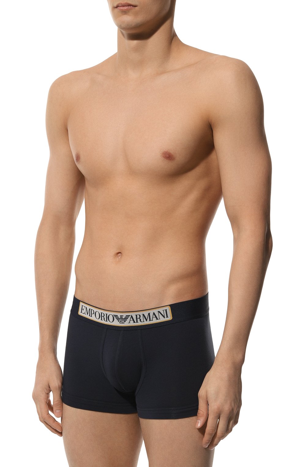 Хлопковые боксеры EMPORIO ARMANI темно-синего цвета по цене 3955 руб., арт. 111866/3F517, фото 2 Хлопковые боксеры EMPORIO ARMANI, арт. 111866/3F517, фото 2