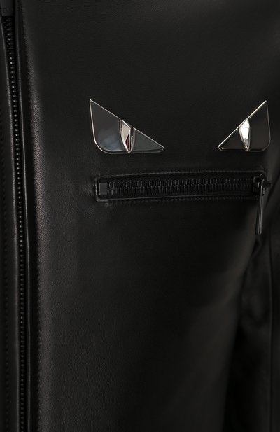 Кожаная куртка на молнии с отделкой bag bugs  FENDI, арт. FPG384/S0L, фото 5