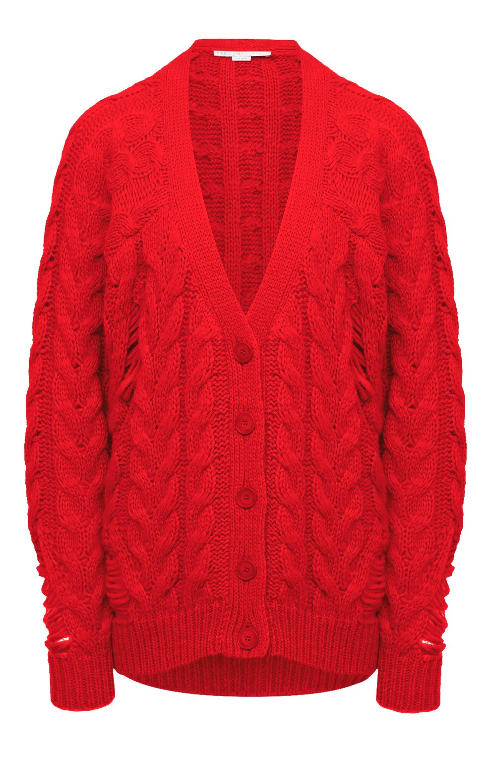 Шерстяной кардиган STELLA MCCARTNEY красного цвета по цене 75500 руб., арт. 601797/S2203, фото 1 Шерстяной кардиган STELLA MCCARTNEY, арт. 601797/S2203, фото 1