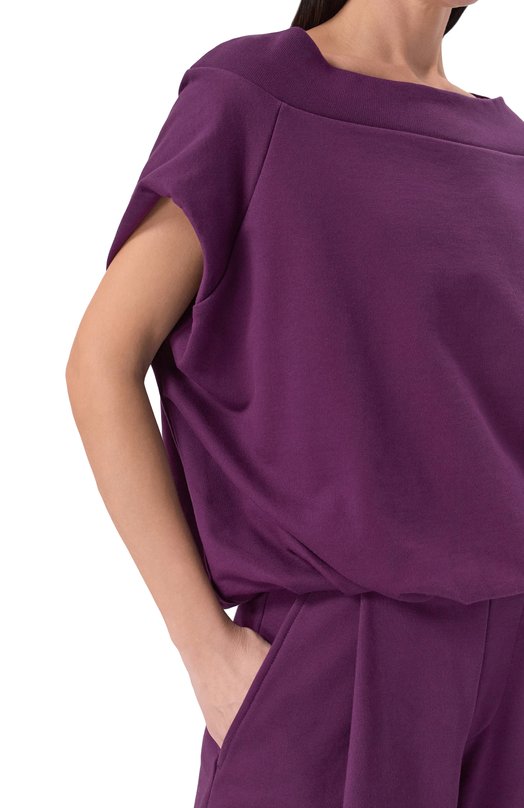 Хлопковый топ Dries Van Noten 131110/3611 Фиолетовый  131110/3611 Фото 5