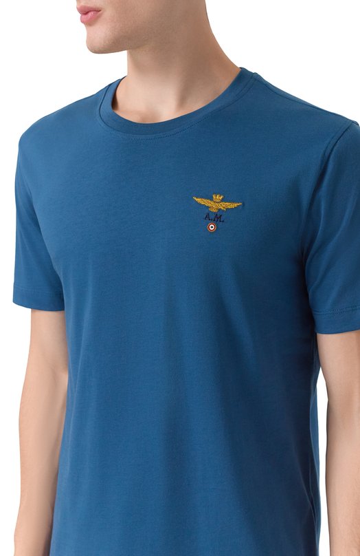 Хлопковая футболка Aeronautica Militare TS1580UJ00372 Синий  TS1580UJ00372 Фото 5